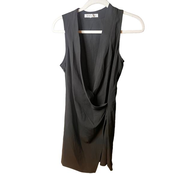 BCBGeneration Black Sleeveless Faux Wrap Dress Size 4 - Picture 1 of 6
